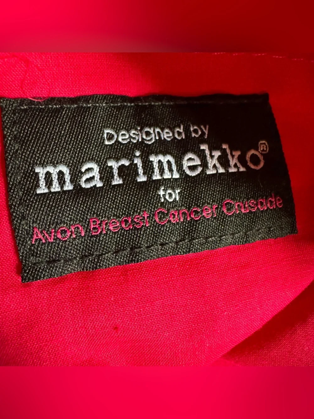 Marimekko Avon Breast Cancer Crusade Awareness Poppy Flower Canvas Tote Bag
